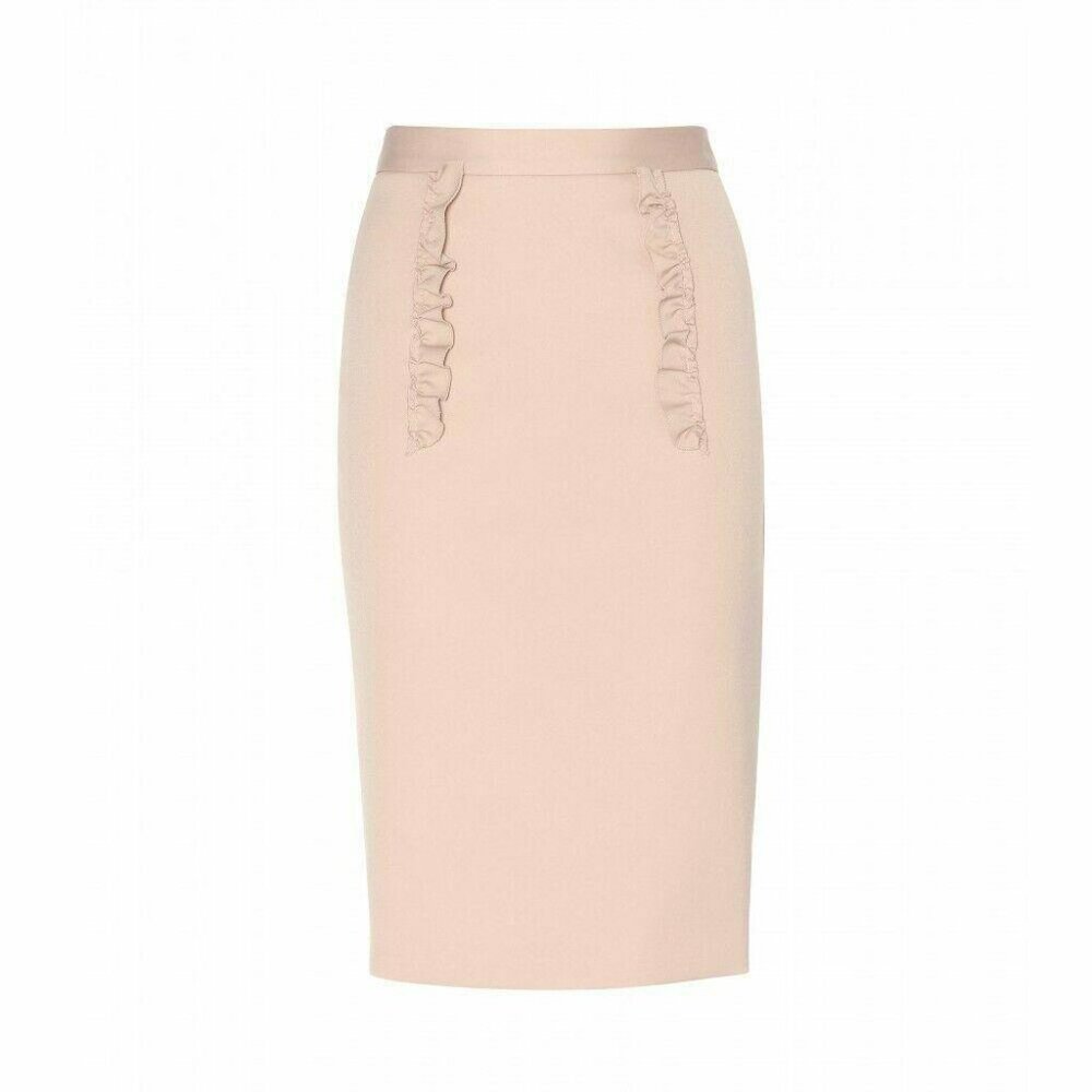 Miu Miu Dusty Pink Cammeo Knee-length Pencil Skirt Size US2-4/40IT $940.00